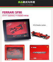 Load image into Gallery viewer, New Frame Formula 1 Charles Leclerc 16 Ferrari Car SF90 Model F1 Racing Driver 2019 Hybrid 1:43