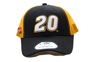 Christopher Bell No 20 Joe Gibbs Racing NASCAR Baseball Cap Official Team Trucker Hat in Yellow