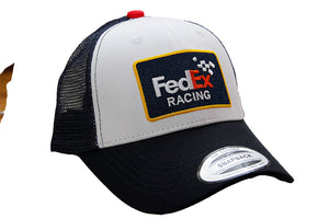 Denny Hamlin No 11 FedEx Racing NASCAR Netback Cap Official Team Trucker Hat in Navy