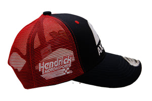 William Byron No 24 Hendrick Motorsports NASCAR Mesh Cap Official Team Trucker Hat in Red