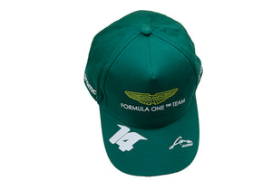 New Green Fernando Alonso #14 Signed Baseball Cap 2023 Aston Martin F1 Racing Hat