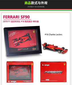 New Frame Formula 1 Charles Leclerc 16 Ferrari Car SF90 Model F1 Racing Driver 2019 Hybrid 1:43