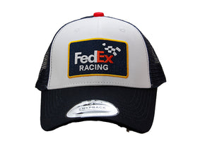 Denny Hamlin No 11 FedEx Racing NASCAR Netback Cap Official Team Trucker Hat in Navy