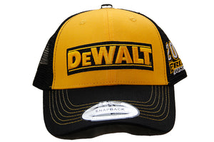 Erik Jones No 20 DeWALT NASCAR Baseball Cap Official Team Trucker Hat in Yellow