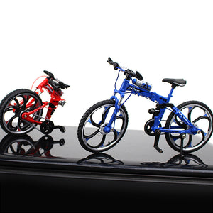 Foldable Alloy Mini Mountain Bike and Bottle Toy Die-cast MTB Finger Racing Bicycle Model