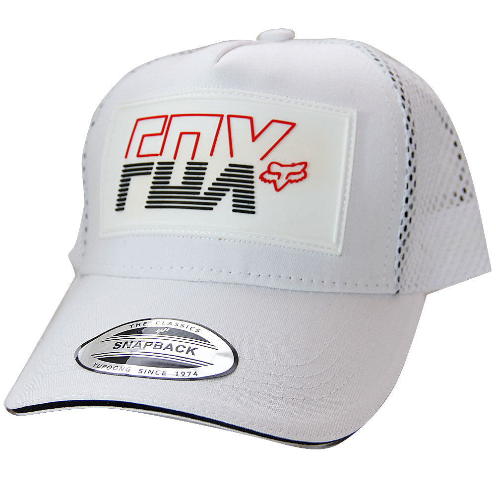 Official Fox Racing Strapback Motosport Baseball Cap Mesh Truck Cachucha Hat White