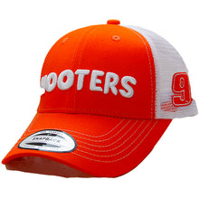 Load image into Gallery viewer, Chase Elliott No 9 Hooters Hendrick Motorsports NASCAR Mesh Cap Official Team Trucker Hat in Orange