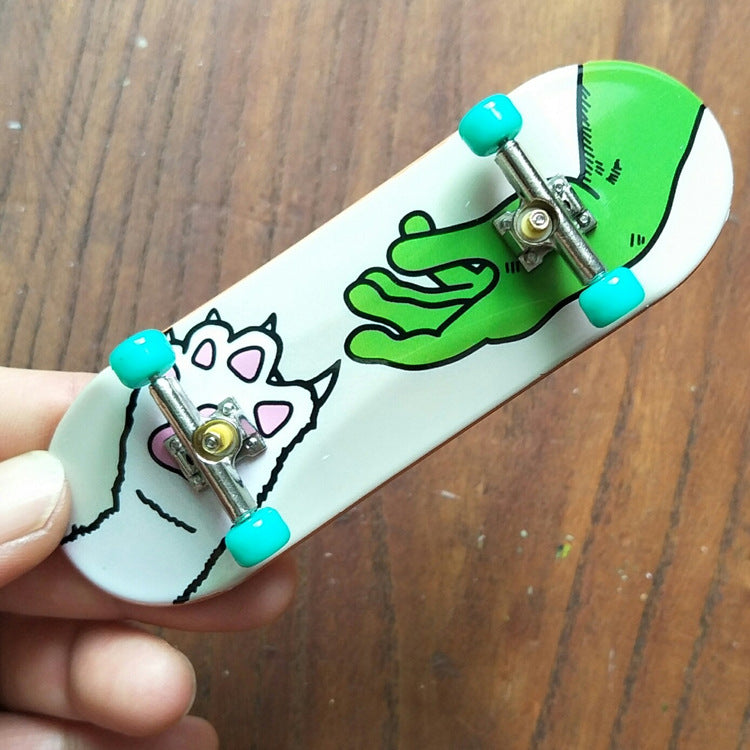 New Pro Mini Finger Skateboard Monster Panda Cat Painting Performance Fingerboard