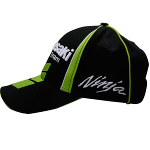 Official Kawasaki Motorcycle Ninja Baseball Racing Team 76 Hat Black Green Cap
